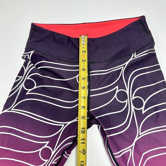 Fabletics Leggings Sz S Define PowerHold Capri Pop Coral Reflective Ombre Purple - Picture 6 of 10
